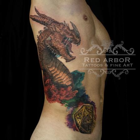 Tattoos - Dungeons and Dragons Rib Tattoo - 130078